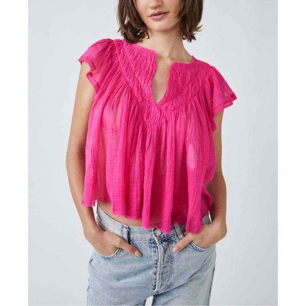 Free People FP‎ One Padma Top in Magentiful Size S